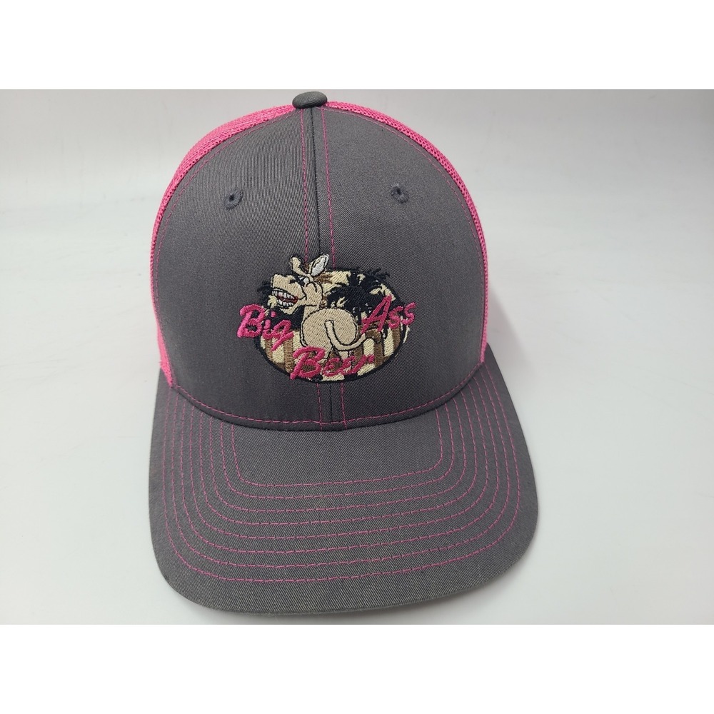 Big Ass Beer Wildwood Florida Mesh Trucker Snapback Hat Cap Men Women Gray Pink